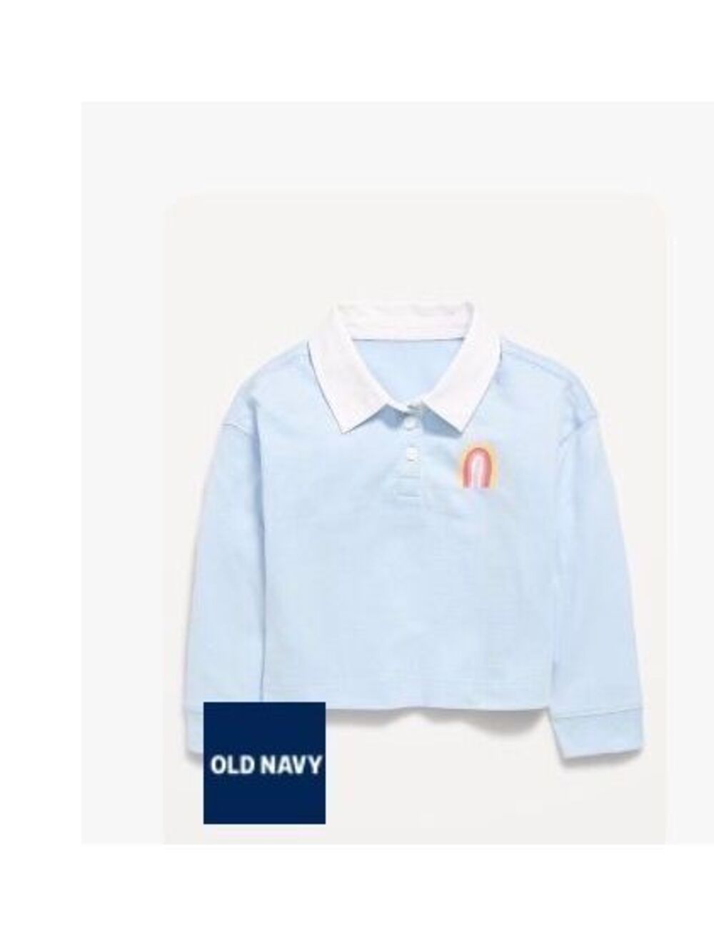 Long-Sleeve Cropped Polo Shirt for Toddler Girls